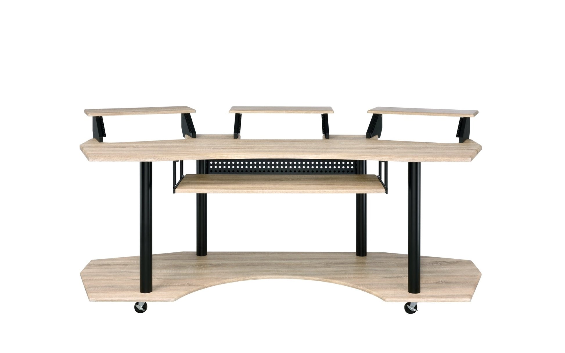 83' Eleazar Natural Oak Finish Music Recording Studio Desk - 1st Choice Furniture Direct