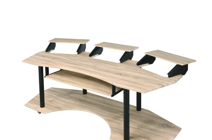 83' Eleazar Natural Oak Finish Music Recording Studio Desk - 1st Choice Furniture Direct