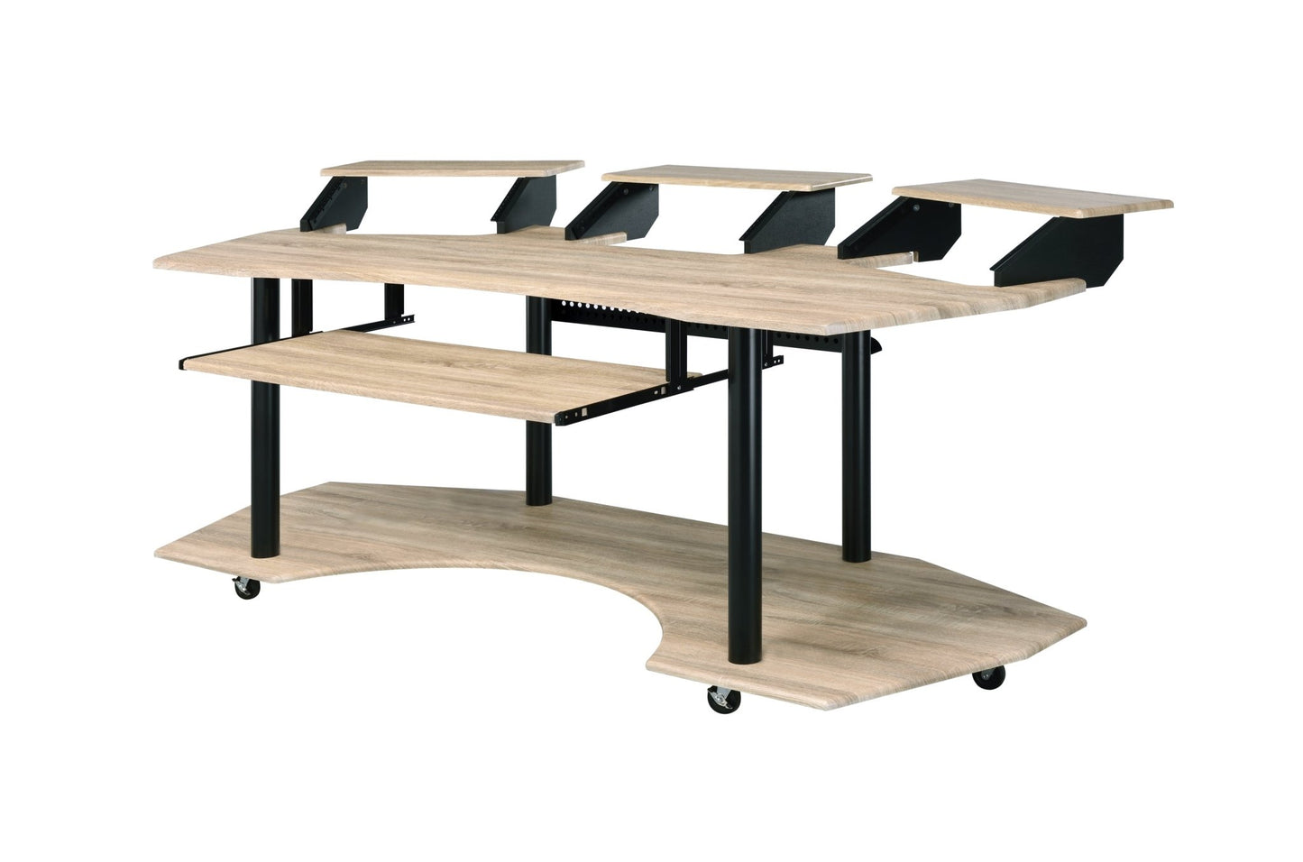 83' Eleazar Natural Oak Finish Music Recording Studio Desk - 1st Choice Furniture Direct