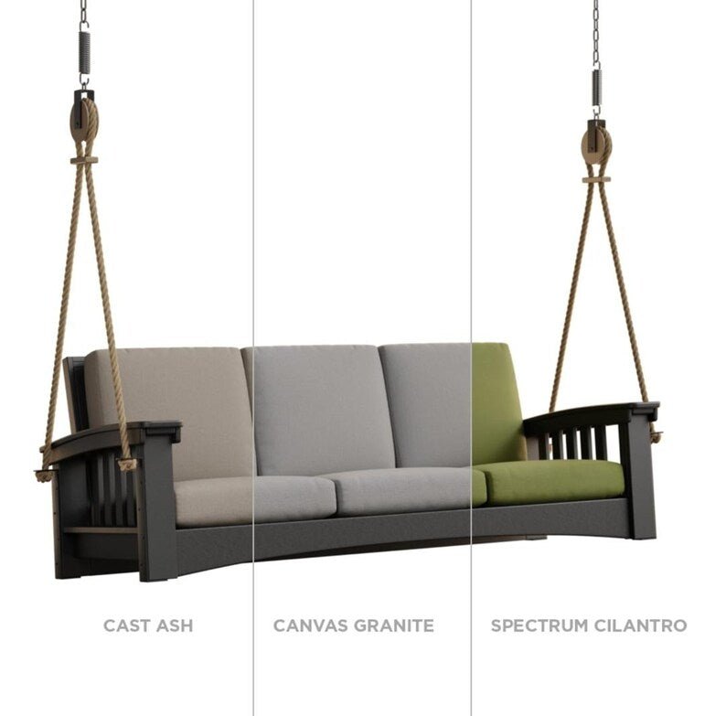 83 Inch Amish Poly Mission Sofa Porch Swing with Rope - 1st Choice Furniture Direct