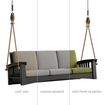 83 Inch Amish Poly Mission Sofa Porch Swing with Rope - 1st Choice Furniture Direct
