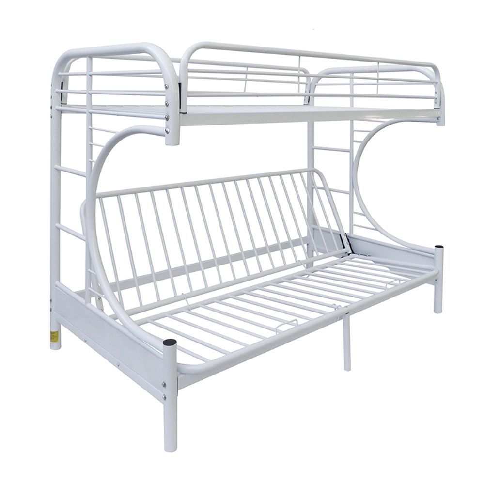 1st Choice White Metal Futon Bunk Bed: Versatile & Stylish Sleeping Solution