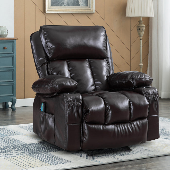 1st Choice Brown Recliner Chair Heating Massage with Rocking Function