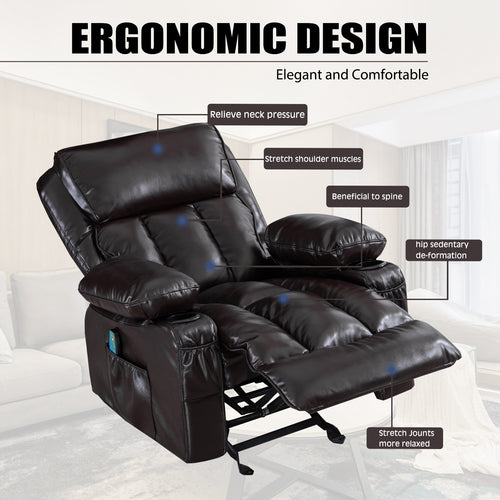 1st Choice Recliner Chair with Rocking Function and Side Pocket
