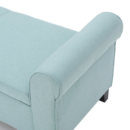 1st Choice Contemporary Armed Fabric Storage Bench in Light Blue