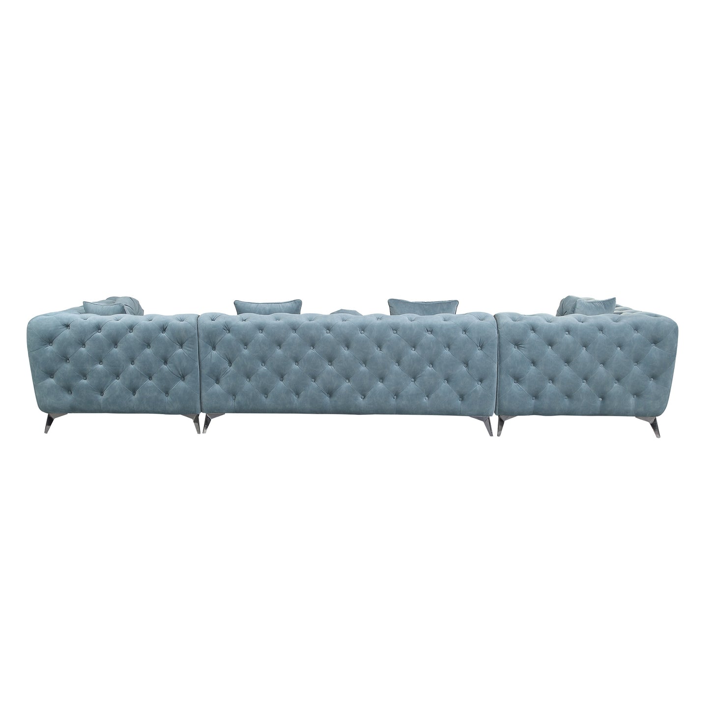 1st Choice Modern Sectional Sofa with 7 Pillows in Deep Green