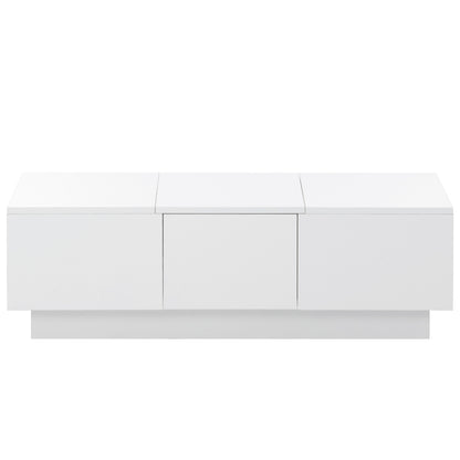 1st Choice Multifunctional White Coffee Table with 2 large Hidden Storage