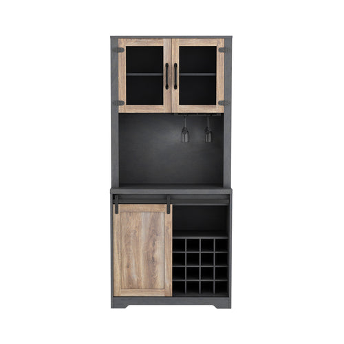 1st Choice Modern Living Room 31" Farmhouse Barn Door Bar Cabinet