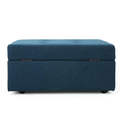 1st Choice Modern Storage Bedroom Living Room Ottoman in Navy Blue