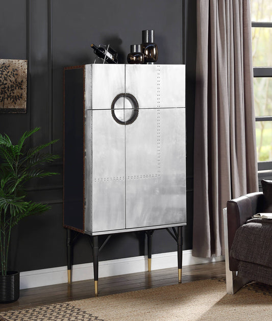 Industrial Aluminum Bar Cabinet | Aviation Style Storage Console