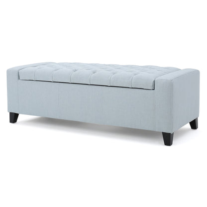 1st Choice Contemporary Fabric Extra Seating Storage Ottoman in Blue