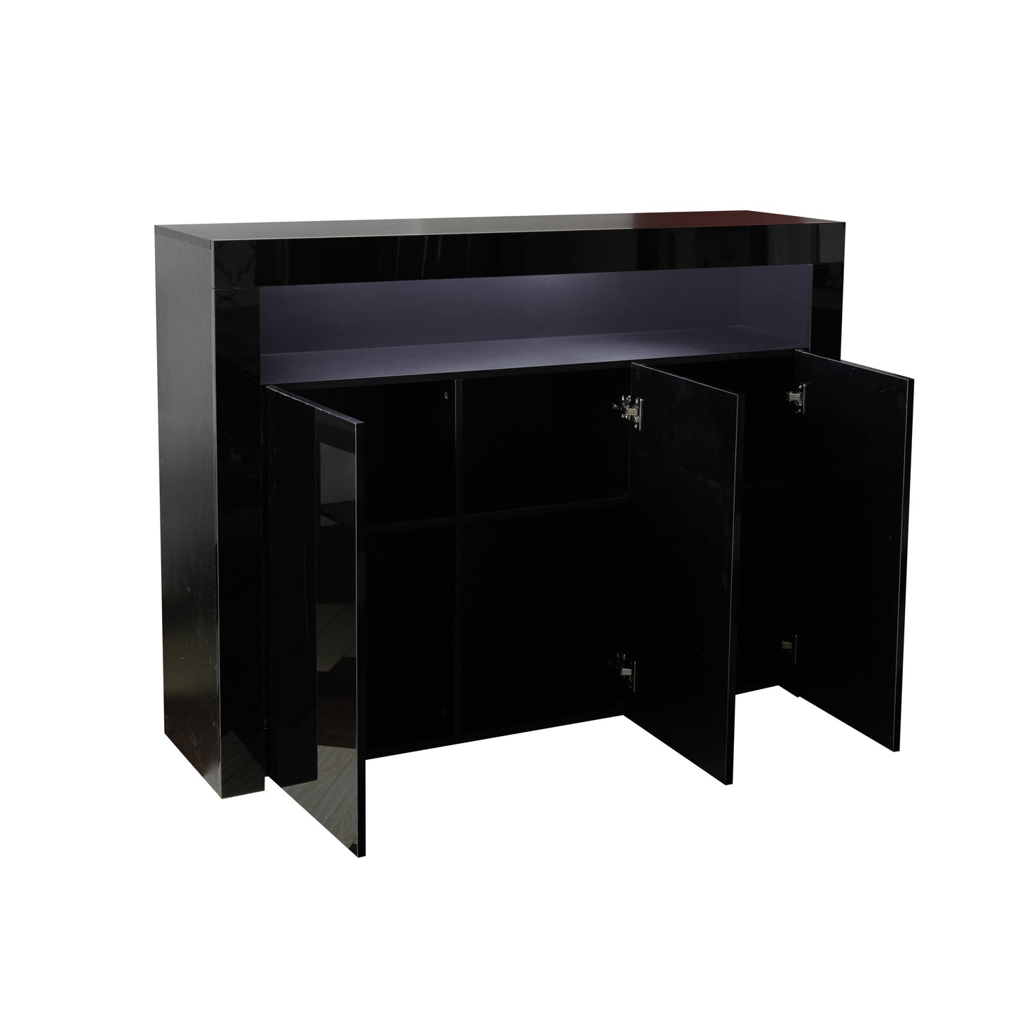 1st Choice Modern Sideboard Storage Cabinet Black High Gloss