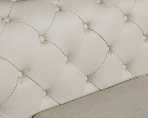 1st Choice Modern Global United Top Grain Italian Leather Loveseat in Beige
