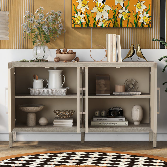 1st Choice Storage Cabinet Sideboard Wooden Cabinet with 4 Metal handles