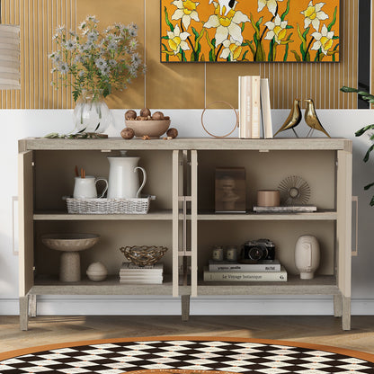 1st Choice Storage Cabinet Sideboard Wooden Cabinet with 4 Metal handles