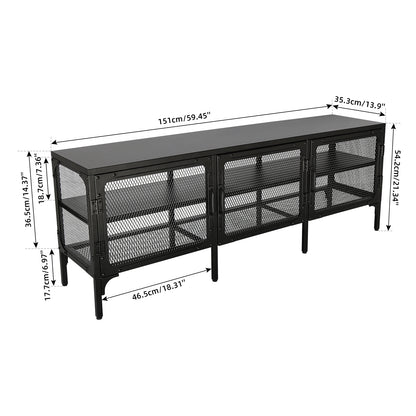 1st Choice Elegant Black Steel TV Stand | Modern Industrial Style