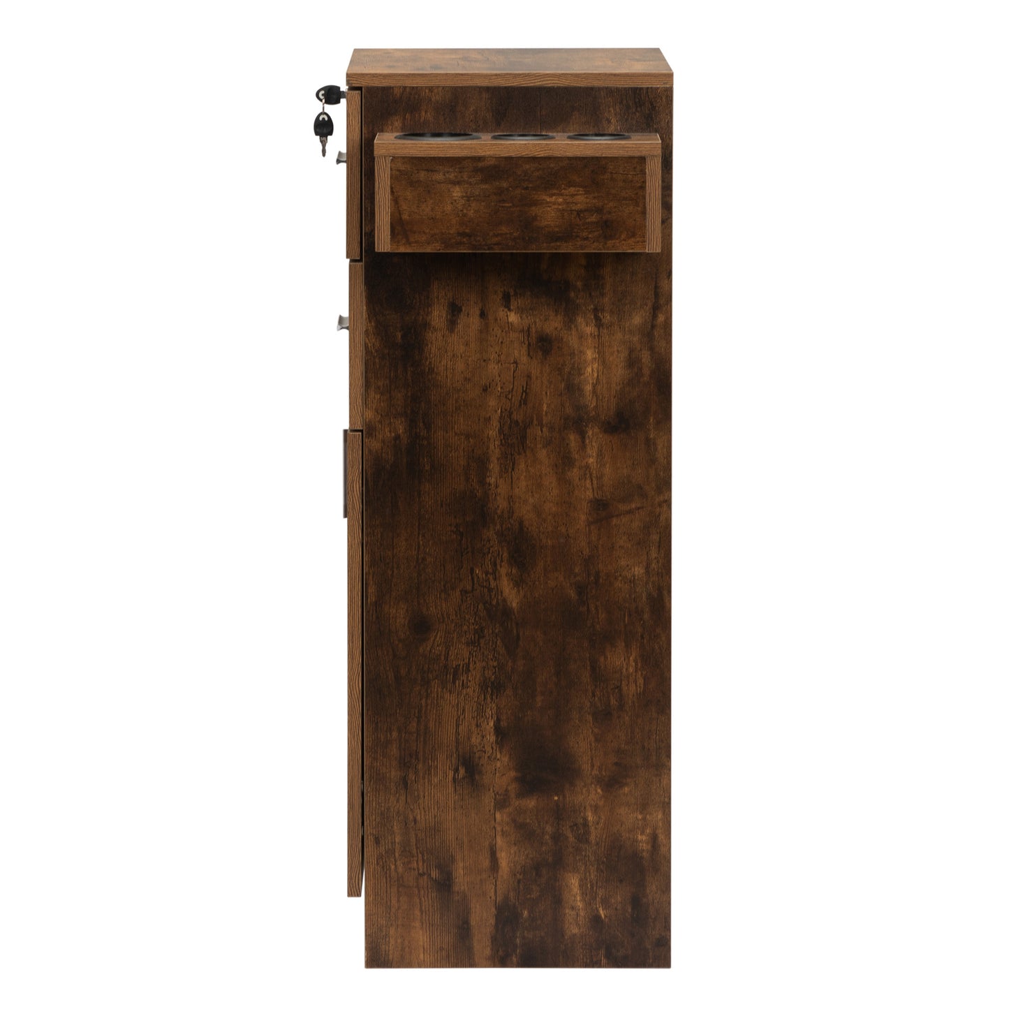 1st Choice Rustic Brown Barber Station with Small Cabinet