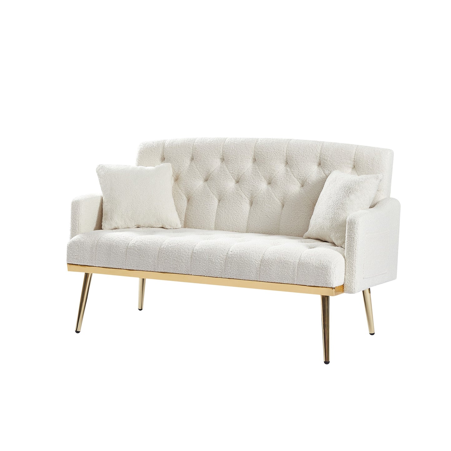 1st Choice Contemporary Cream White Teddy Fabric 2 Seater Sofa