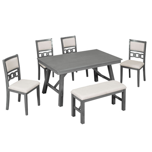 1st Choice 6-Piece Cozy circle decoration back Dining Table Set