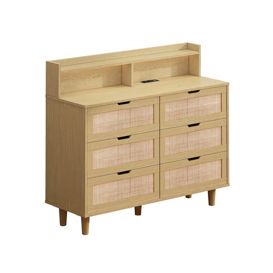 1st Choice 6-Drawers Rattan Storage Cabinet Rattan Drawer in Natural