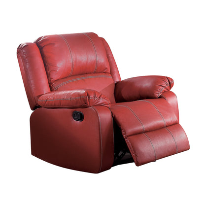 1st Choice Modern Elegant Rocker Motion Recliner in Red - PU 52152