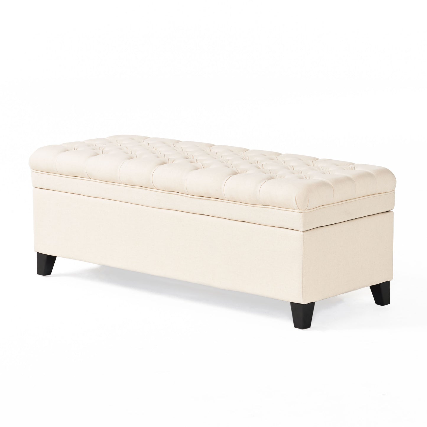 1st Choice Modern Versatile Storage Fabric Beige Ottoman Furniture