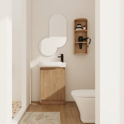 23' Freestanding Bathroom Vanity with Sink and Storage Rack, Soft Close Doors