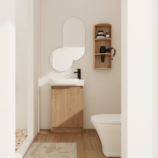 23' Freestanding Bathroom Vanity with Sink and Storage Rack, Soft Close Doors