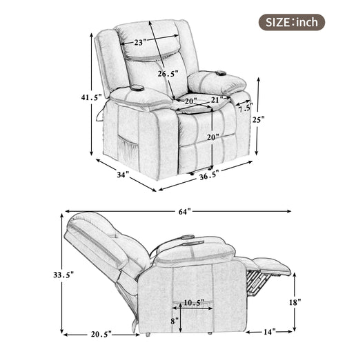 1st Choice Power Lift Recliner Chair for Elderly with Adjustable Massage Function