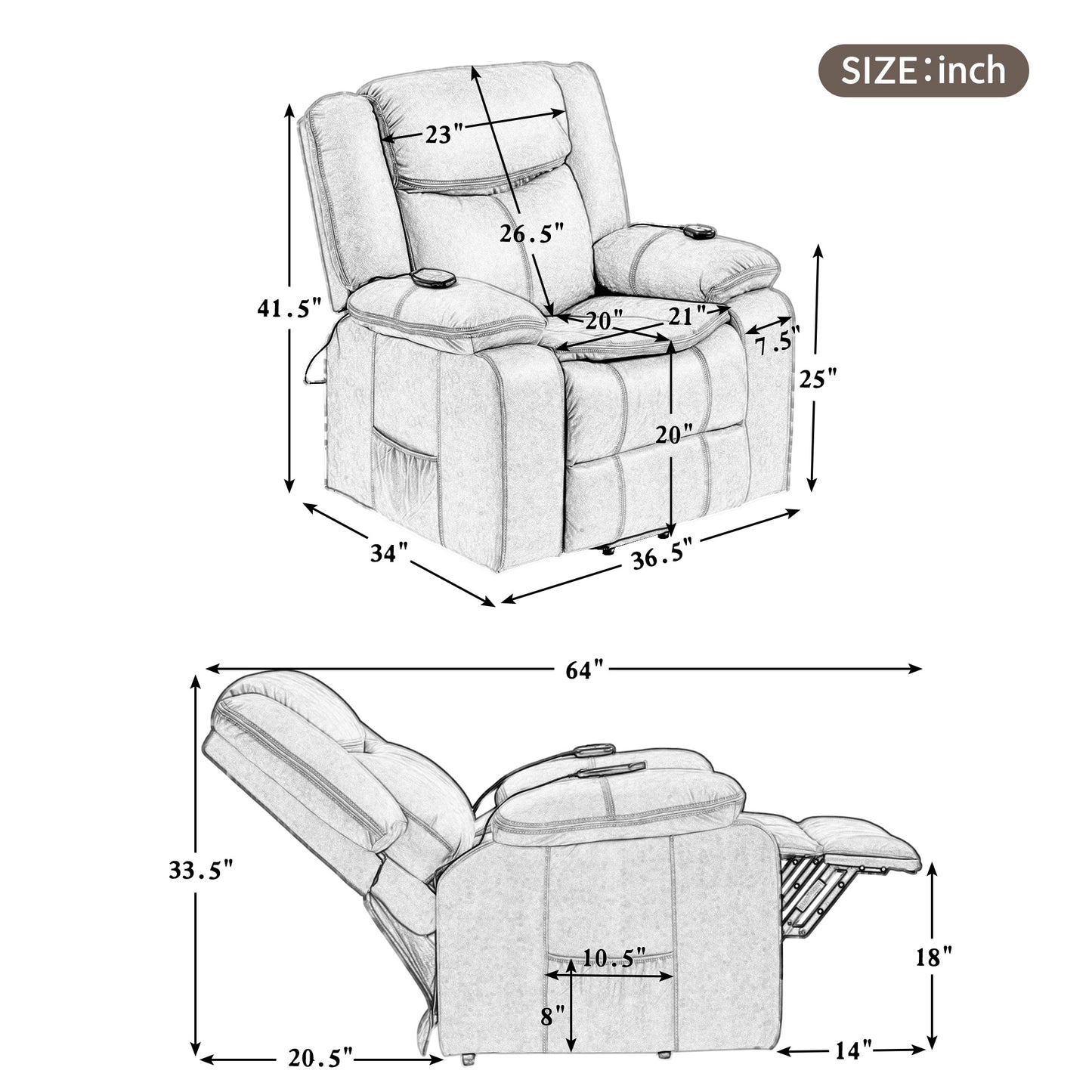 1st Choice Power Lift Recliner Chair for Elderly with Adjustable Massage Function