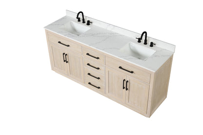 1st Choice 80" Bathroom Vanity with Double Sink Soft-Close Cabinet