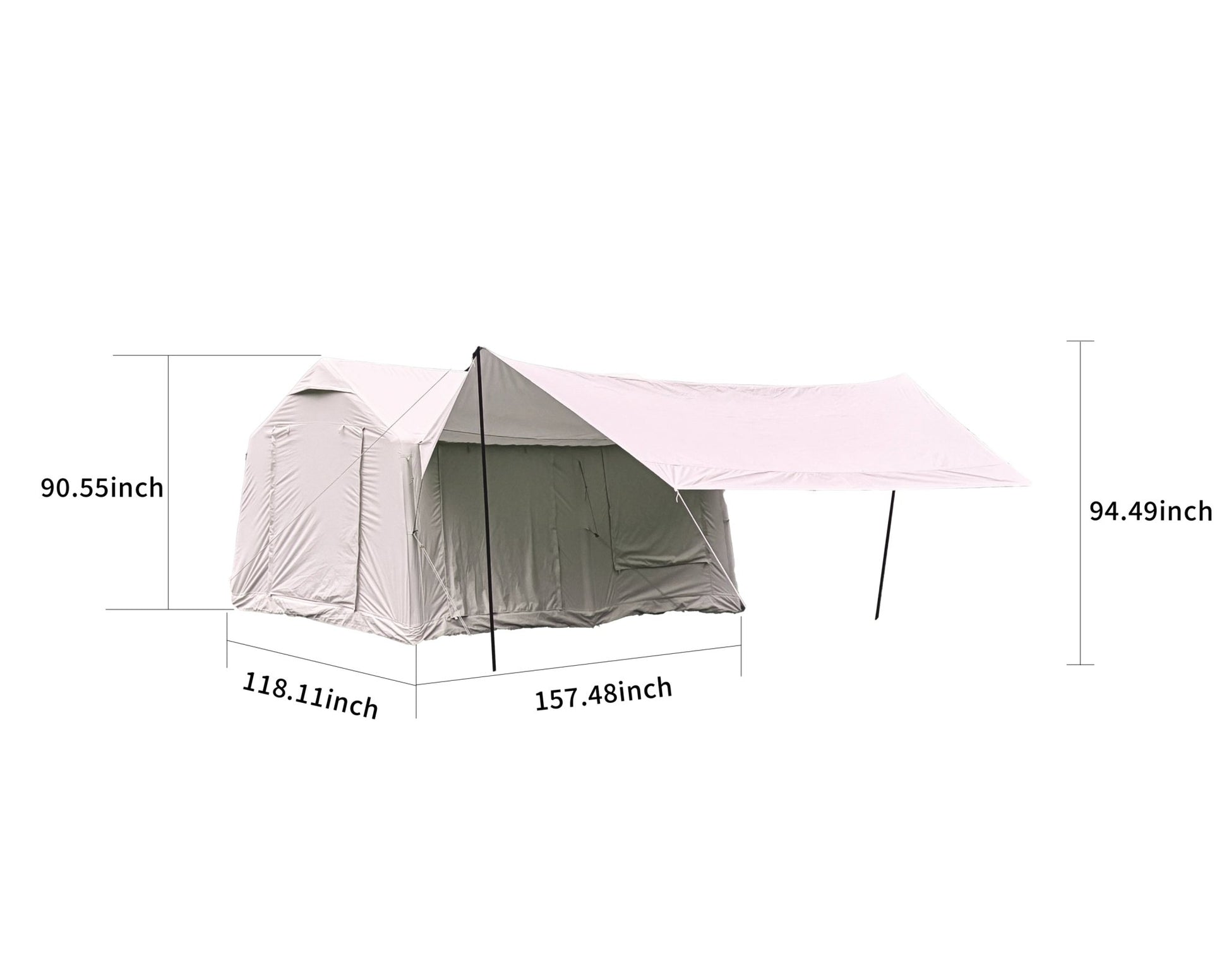 9.8 x13ft with canopy, Inflatable Camping Tents with Hand Pump, Air Glamping Tents, Easy Setup Waterproof and Windproof Blow up Tent Beige - 1st Choice Furniture Direct