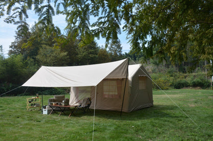 9.8 x13ft with canopy, Inflatable Camping Tents with Hand Pump, Air Glamping Tents, Easy Setup Waterproof and Windproof Blow up Tent Beige - 1st Choice Furniture Direct