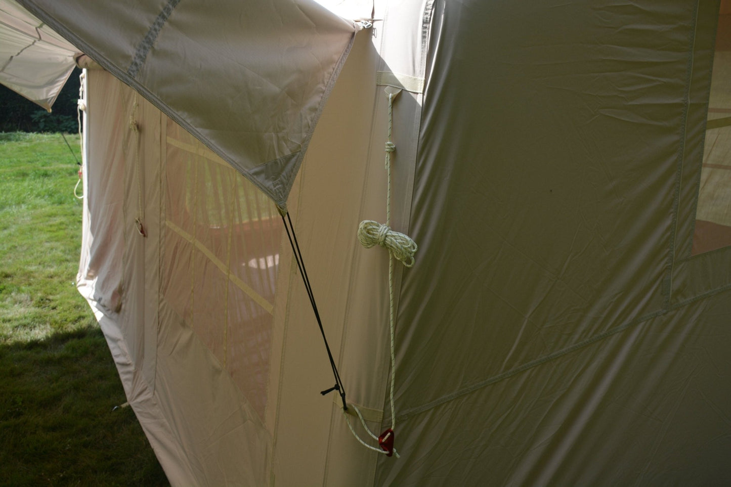 9.8 x13ft with canopy, Inflatable Camping Tents with Hand Pump, Air Glamping Tents, Easy Setup Waterproof and Windproof Blow up Tent Beige - 1st Choice Furniture Direct