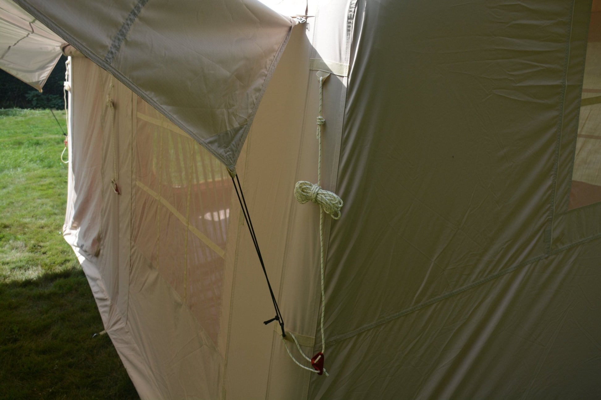9.8 x13ft with canopy, Inflatable Camping Tents with Hand Pump, Air Glamping Tents, Easy Setup Waterproof and Windproof Blow up Tent Beige - 1st Choice Furniture Direct