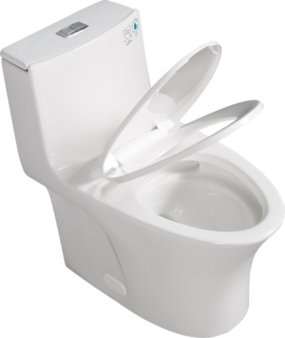 1st Choice GPF Dual Flush 1-Piece Elongated Toilet with Soft-Close Seat