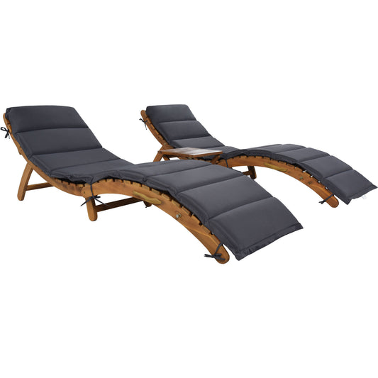 1st Choice Portable Chaise Lounge with Foldable Tea Table