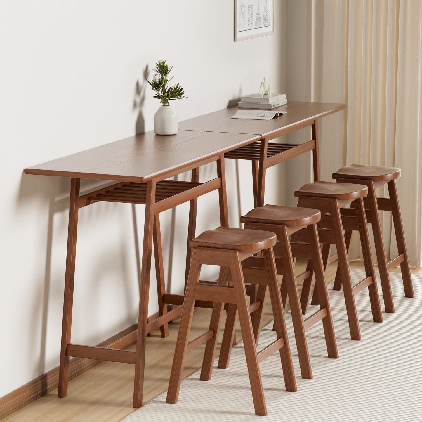 1st Choice 3-Piece Pub Dining Set - Retro Bar Table & Stackable Stools