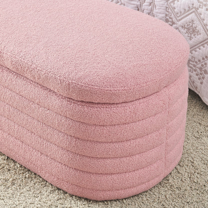 1st Choice Modern Storage Ottoman Bench Upholstered Fabric in Pink