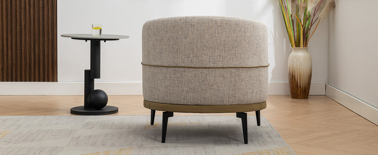 1st Choice Modern Two-tone Barrel Fabric Upholstered Round Chair