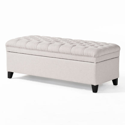 1st Choice Modern Contemporary Storage Bedroom Ottoman in Light Grey