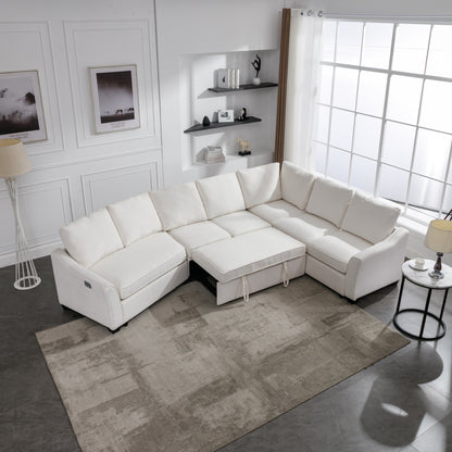 1st Choice Sectional Sleeper Sofa with Pull-Out Bed Modern L-Shape