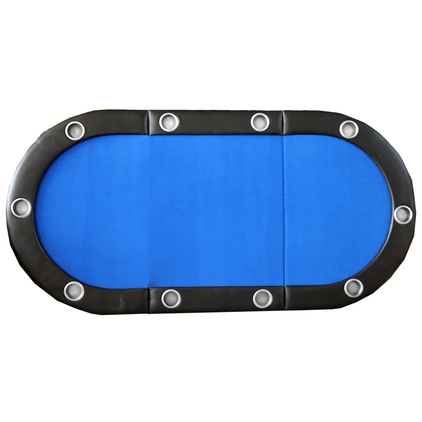 Folding Poker Table Top for 10 Players Tri-Fold Texas Holdem Blackjack Casino Game Tabletop Blue