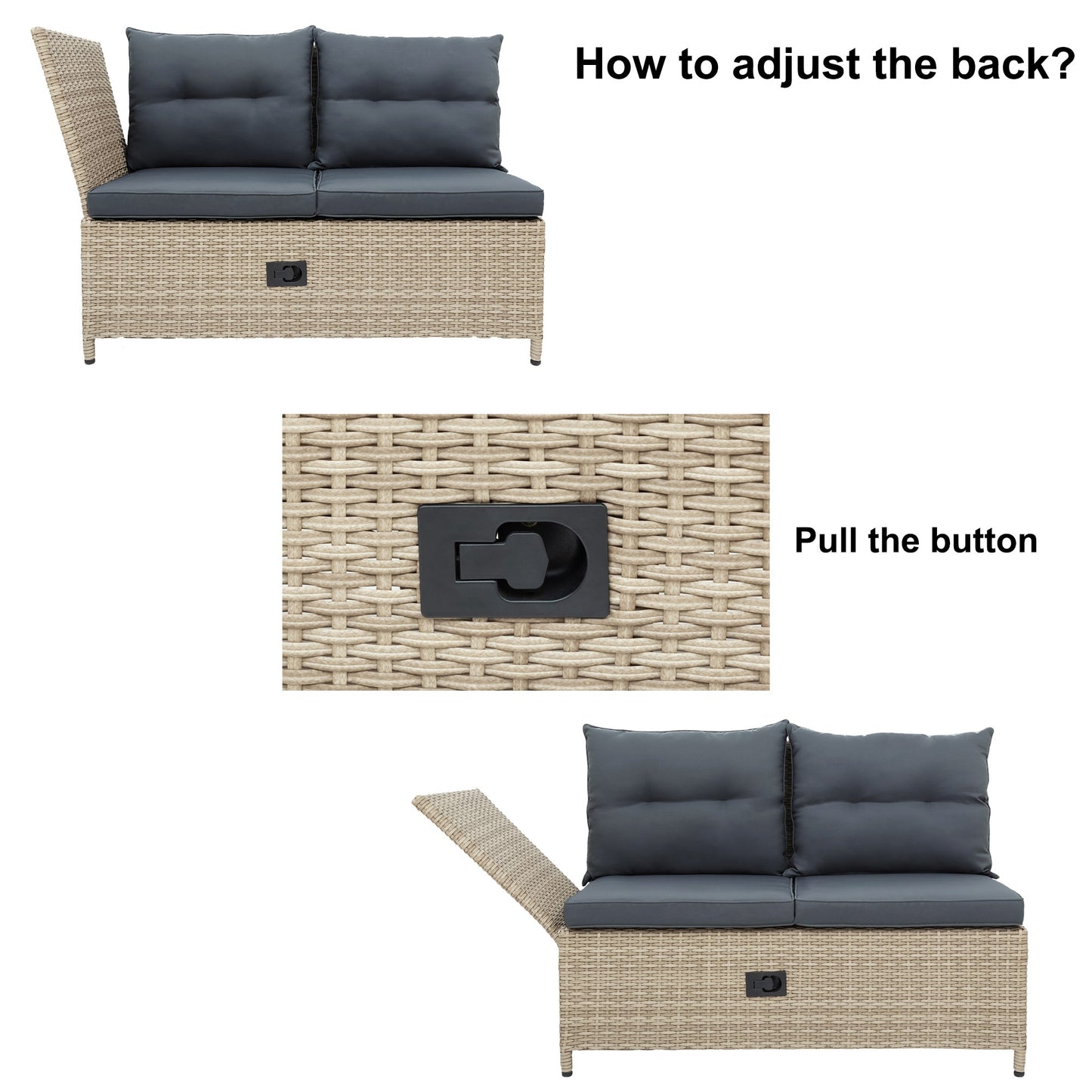1st Choice 4-Piece All Weather Reclinable Chaise Lounge for Ultimate Comfort