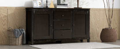 1st Choice Espresso Solid Wood Buffet Cabinet with 2 Storage Cabinet