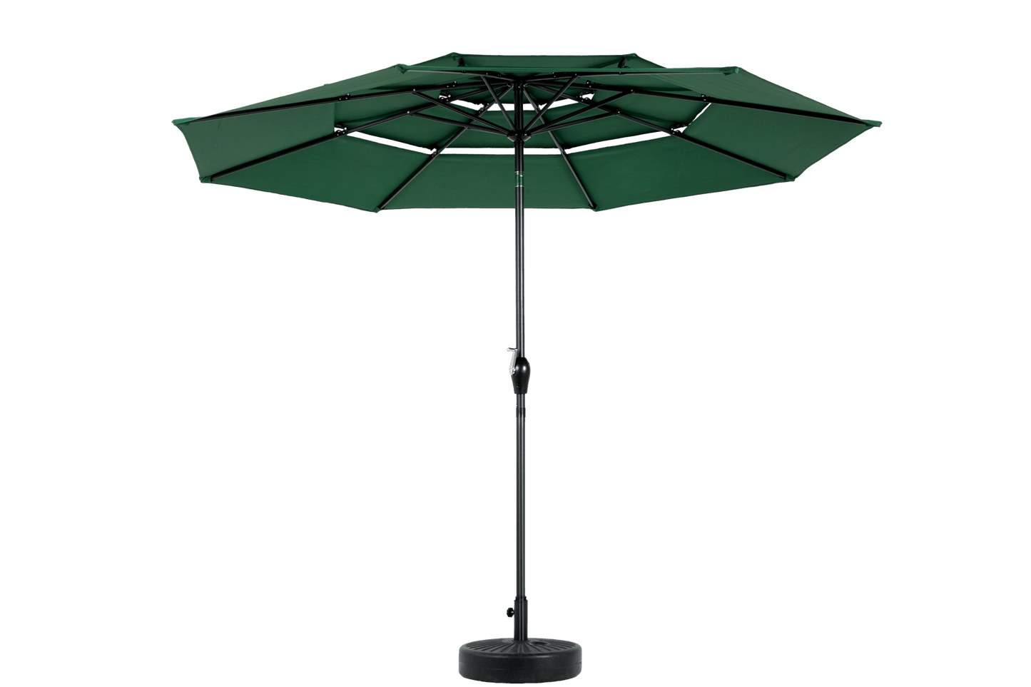 9ft 3 Tier Auto - tilt Umbrella ,Outdoor Patio Umbrella - Market Table Pool Deck Umbrella (Base Not Included) - ( Dark green ) - 1st Choice Furniture Direct