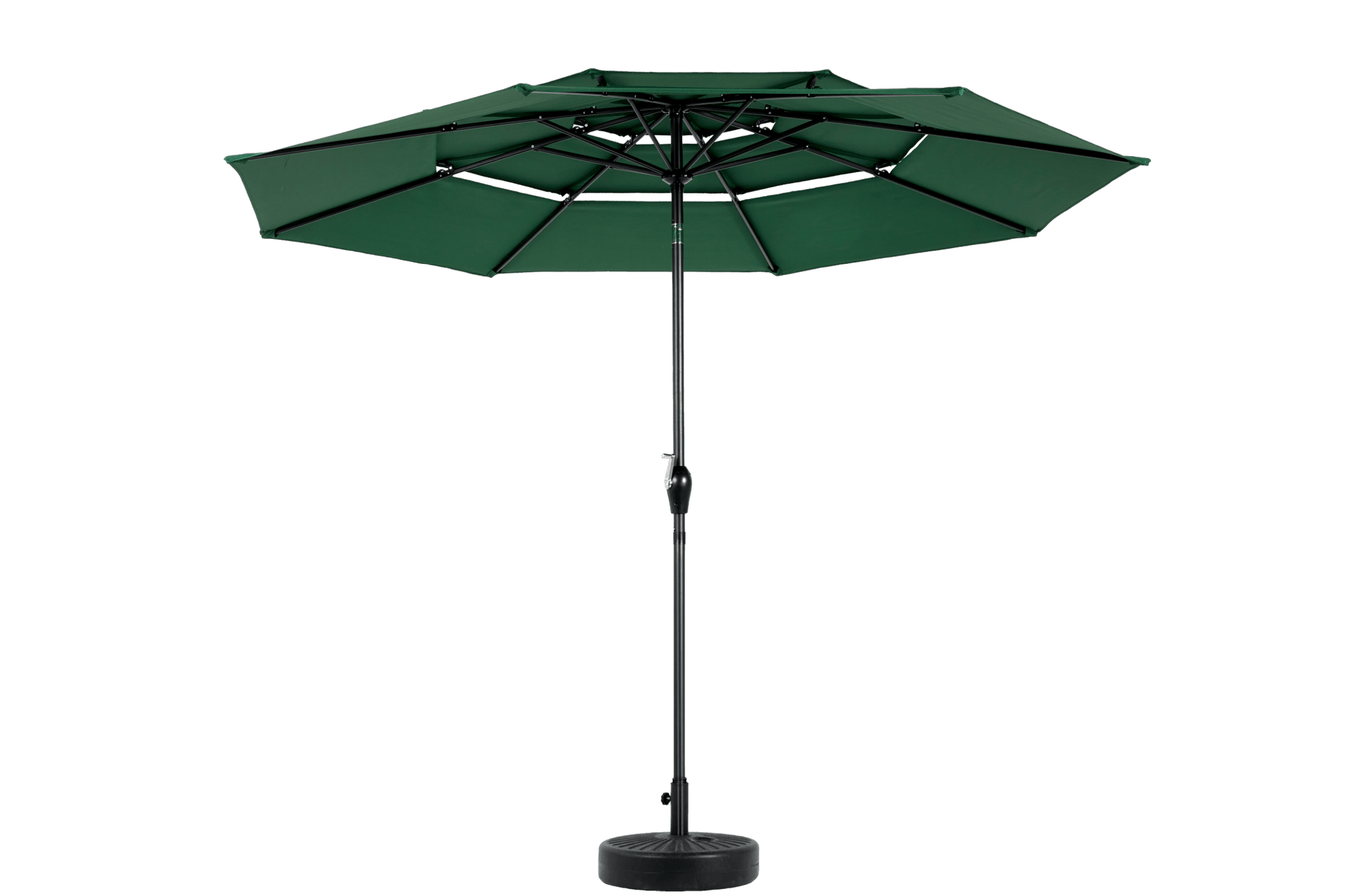 9ft 3 Tier Auto - tilt Umbrella ,Outdoor Patio Umbrella - Market Table Pool Deck Umbrella (Base Not Included) - ( Dark green ) - 1st Choice Furniture Direct