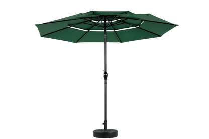 9ft 3 Tier Auto - tilt Umbrella ,Outdoor Patio Umbrella - Market Table Pool Deck Umbrella (Base Not Included) - ( Dark green ) - 1st Choice Furniture Direct