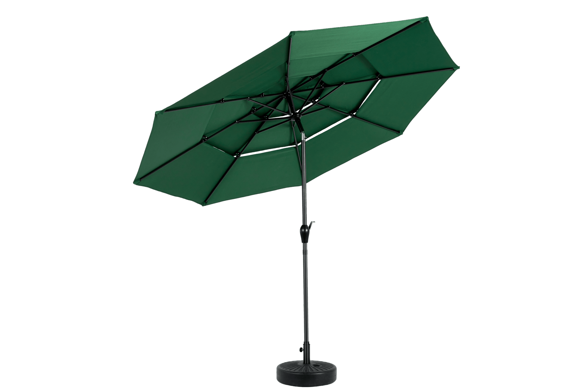 9ft 3 Tier Auto - tilt Umbrella ,Outdoor Patio Umbrella - Market Table Pool Deck Umbrella (Base Not Included) - ( Dark green ) - 1st Choice Furniture Direct