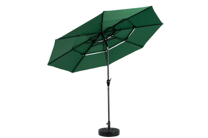 9ft 3 Tier Auto - tilt Umbrella ,Outdoor Patio Umbrella - Market Table Pool Deck Umbrella (Base Not Included) - ( Dark green ) - 1st Choice Furniture Direct